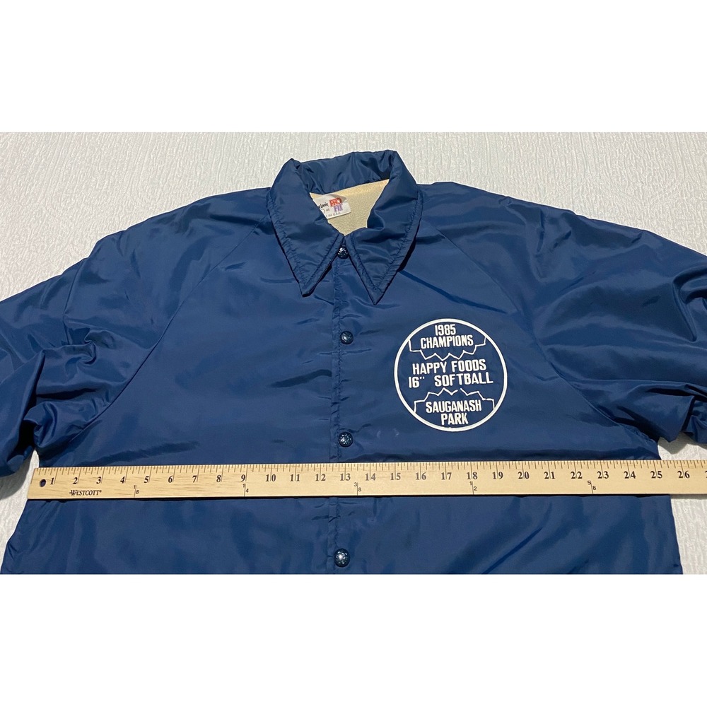 Vintage 80s King Louie Pro Fit Happy Foods Softball Jacket‎ Mens Size L USA Made - Picture 9 of 10